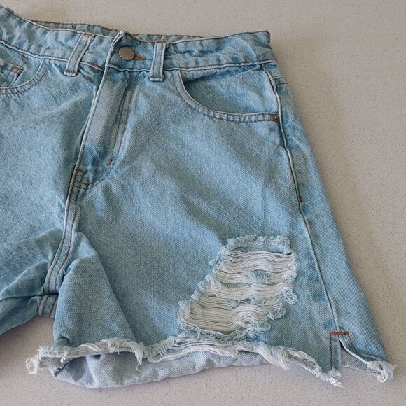 VERTU Light Denim Distressed Shorts Women's Size 26 - Picture 7 of 13